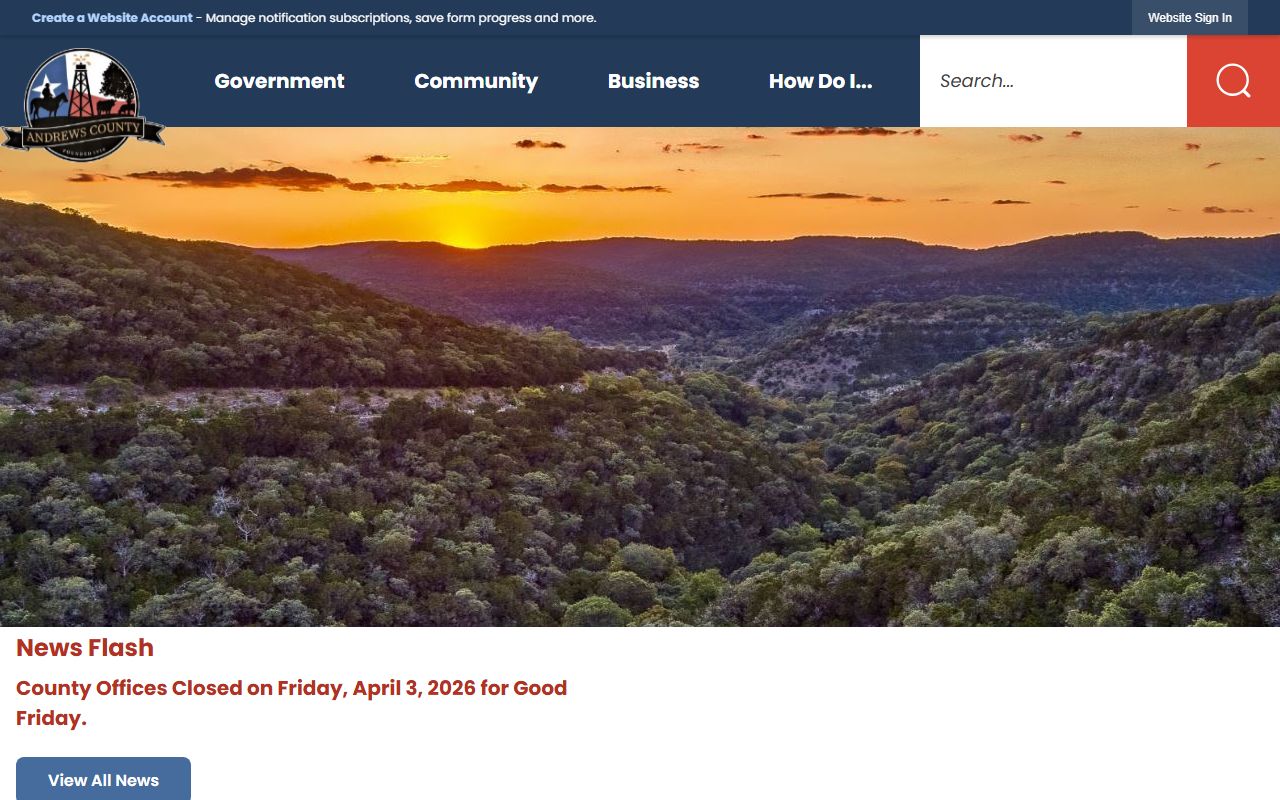 Andrews County obituary death records clerk office