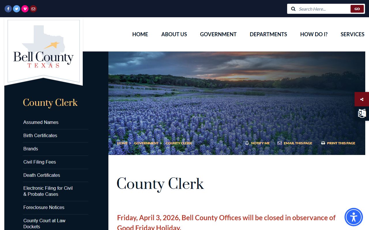 Bell County obituary death records