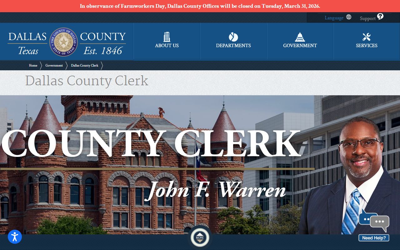 Dallas County clerk obituary death records