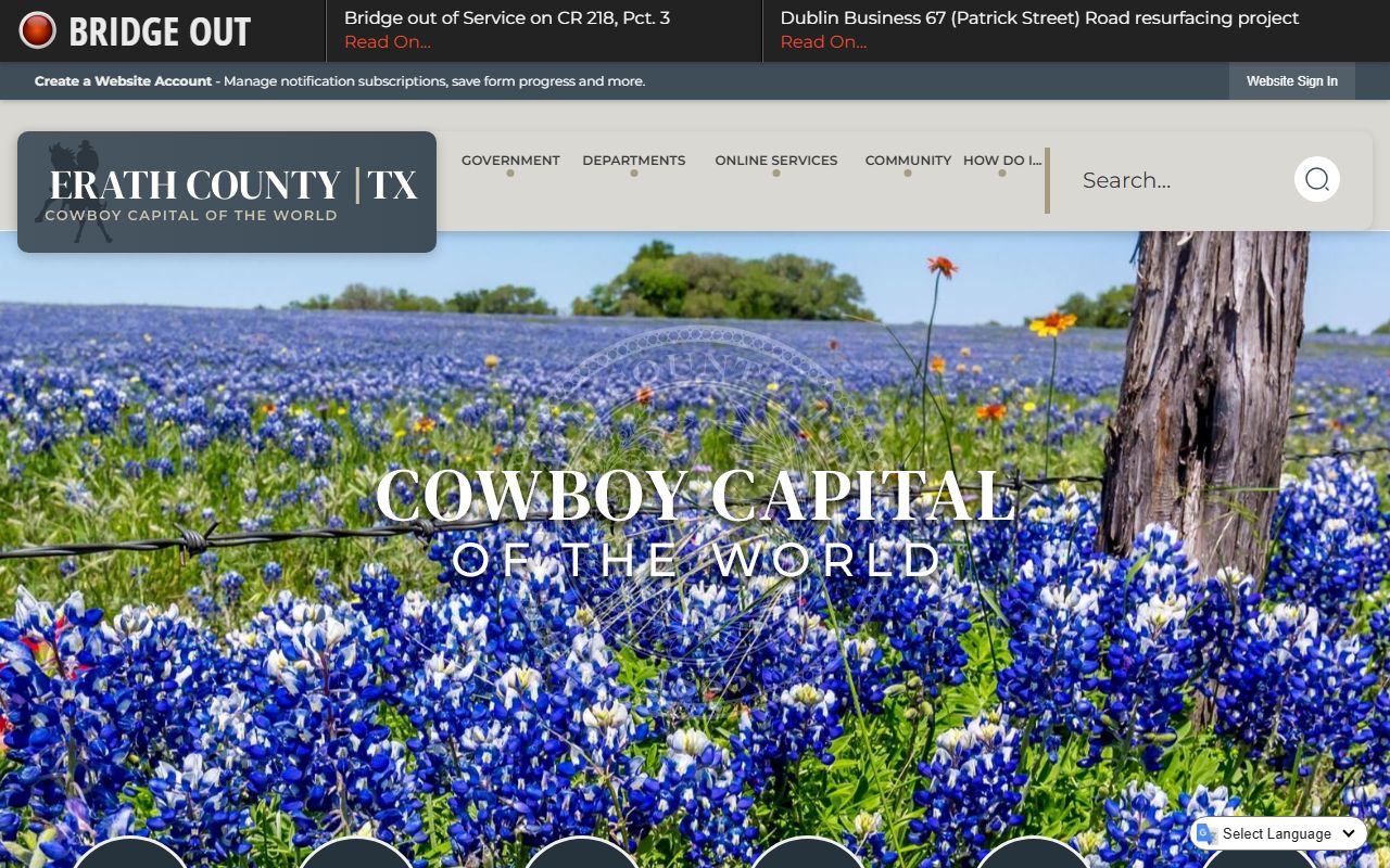 Erath County obituary death records clerk office