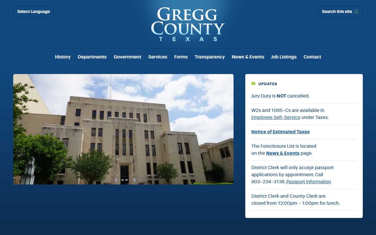 Gregg County obituary death records clerk office
