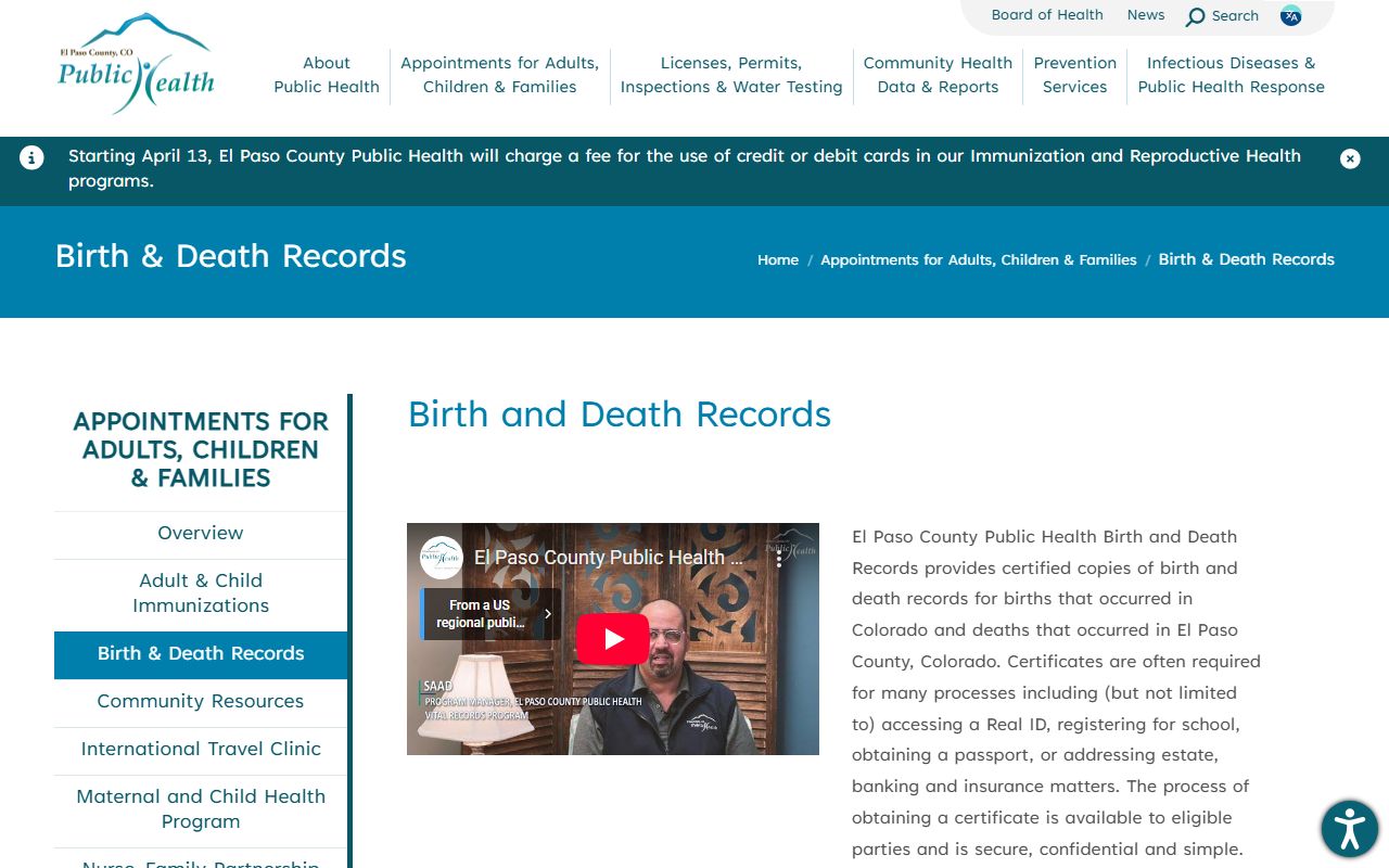 El Paso County Health obituary death records Texas