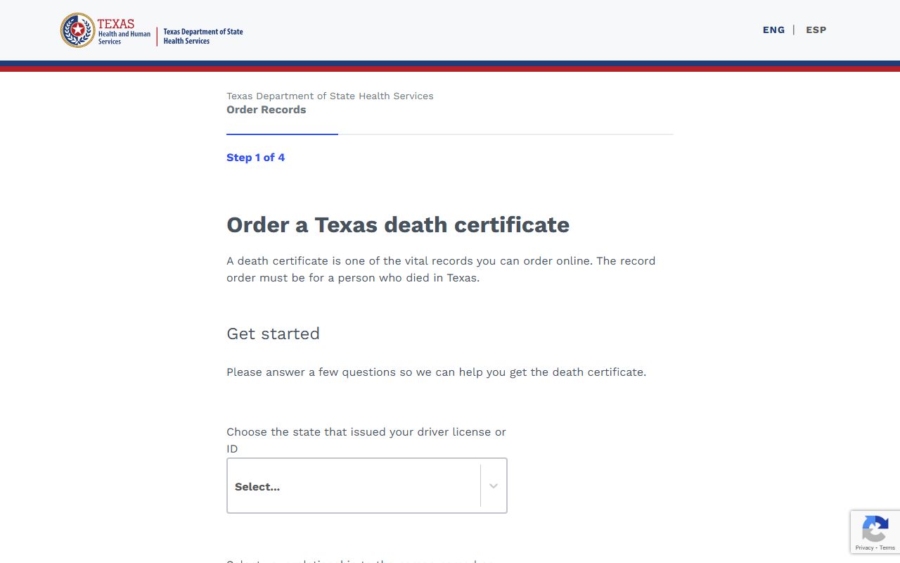 Texas online death certificate order obituary