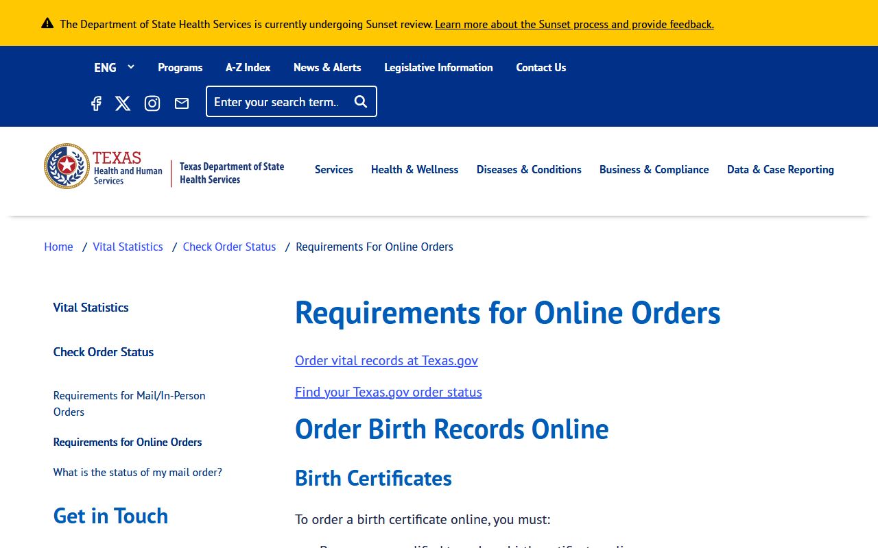Texas online death certificate order requirements obituary