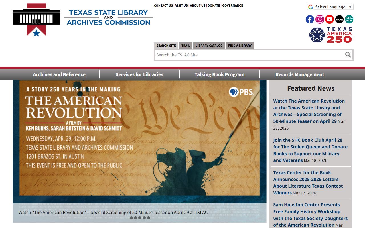 Texas State Library and Archives obituary death records